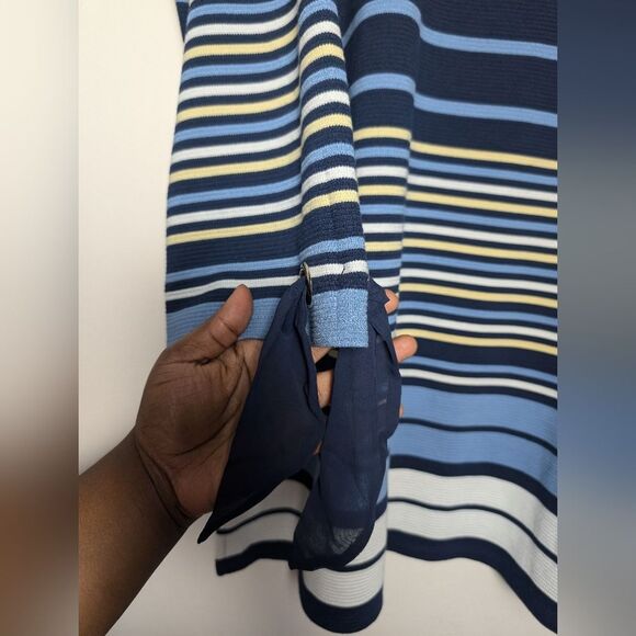 Charter club ribbed top striped sz 3x NEW navy yellow - Picture 4 of 9